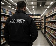 Security officer supporting retail loss prevention